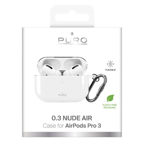 
„AirPods Pro 3 0.3“ ausinių dėklas – permatomas, nuogo spalvos
