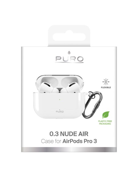 
„AirPods Pro 3 0.3“ ausinių dėklas – permatomas, nuogo spalvos
