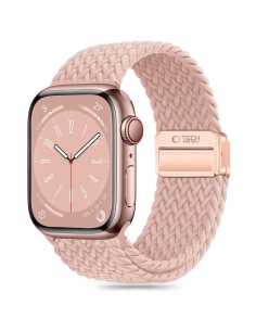 
„Nylonmag“ nailono dirželis, skirtas „Apple Watch 4/ 5/ 6/ 7/ 8/ 9/ SE 38/ 40/ 41 mm“ – rožinis
