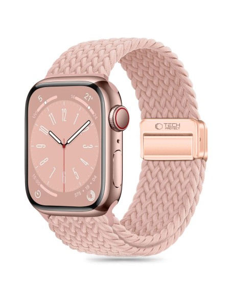 
„Nylonmag“ nailono dirželis, skirtas „Apple Watch 4/ 5/ 6/ 7/ 8/ 9/ SE 38/ 40/ 41 mm“ – rožinis
