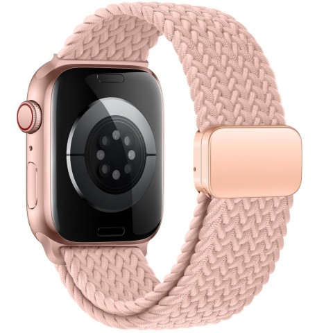 
„Nylonmag“ nailono dirželis, skirtas „Apple Watch 4/ 5/ 6/ 7/ 8/ 9/ SE 38/ 40/ 41 mm“ – rožinis
