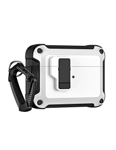 
„Airpods 4“ kietas dėklas su karabinu – baltas
