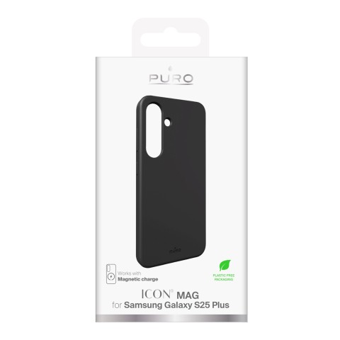 
Silikoninis dėklas, skirtas „Samsung Galaxy S25+ Icon Mag MagSafe“ – juodas
