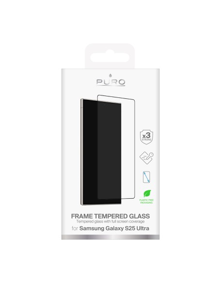 
Grūdintas stiklas, skirtas „Samsung Galaxy S25 Ultra“ su juodu rėmeliu
