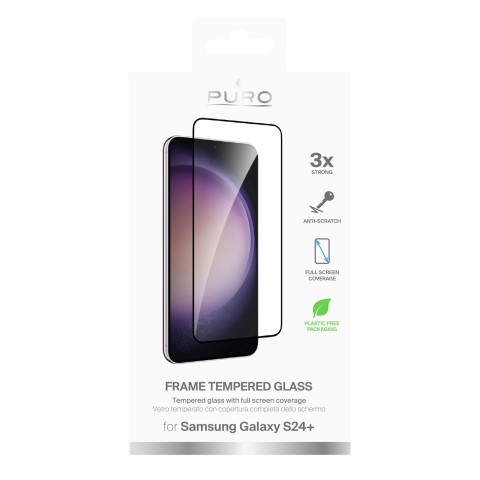 
Grūdintas stiklas, skirtas „Samsung Galaxy S25+ S24+“ su juodu rėmeliu, grūdintas stiklas

