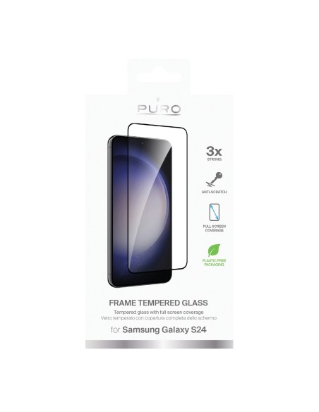 
Grūdintas stiklas, skirtas „Samsung Galaxy S25 S24“ su juodu rėmeliu
