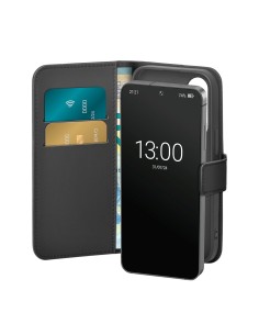 
Dirbtinės odos dėklas su atvartu ir dėkliuku, skirtas „Samsung Galaxy S25+“ knygelės formos dėklui – juodas
