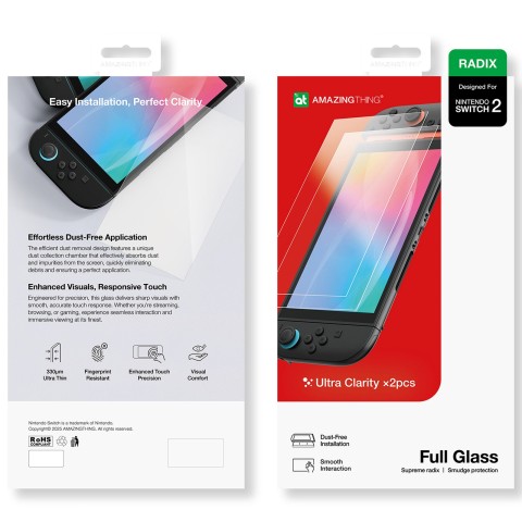 
Grūdintas stiklas, skirtas „Nintendo Switch 2 Radix Full Glass“ - 2 vnt.
