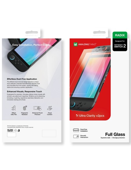
Grūdintas stiklas, skirtas „Nintendo Switch 2 Radix Full Glass“ - 2 vnt.
