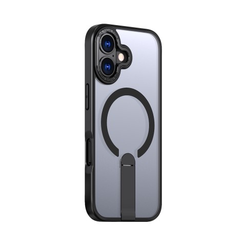 
„iPhone 17 Hybrid Armor X MagSafe“ dėklas su stovu – juodas
