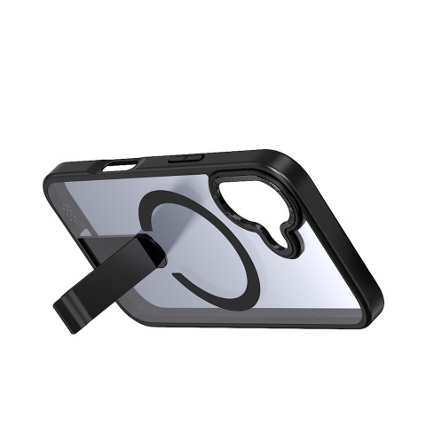 
„iPhone 17 Hybrid Armor X MagSafe“ dėklas su stovu – juodas
