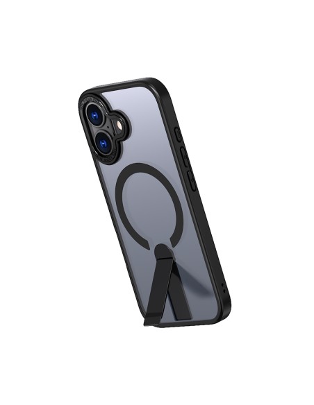 
„iPhone 17 Hybrid Armor X MagSafe“ dėklas su stovu – juodas
