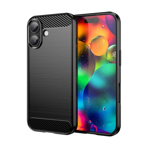 
„iPhone 17“ anglies pluošto dėklas – juodas
