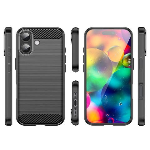 
„iPhone 17“ anglies pluošto dėklas – juodas
