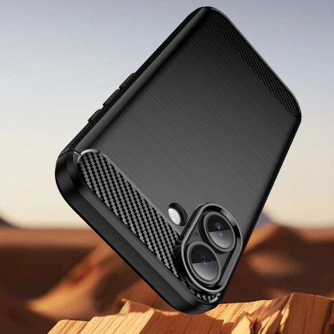
„iPhone 17“ anglies pluošto dėklas – juodas
