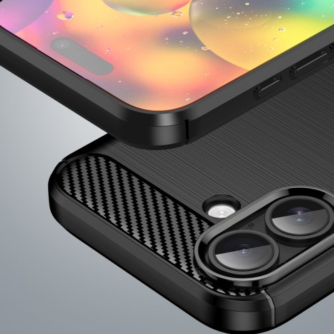 
„iPhone 17“ anglies pluošto dėklas – juodas
