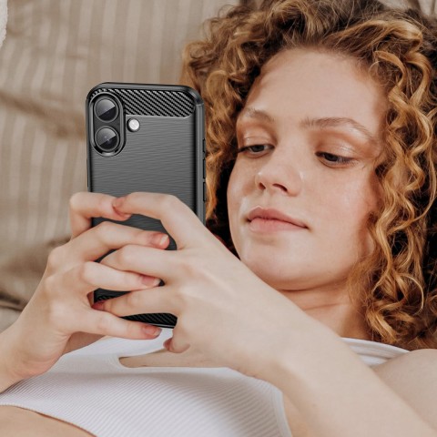 
„iPhone 17“ anglies pluošto dėklas – juodas
