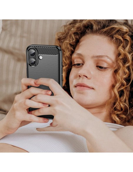 
„iPhone 17“ anglies pluošto dėklas – juodas
