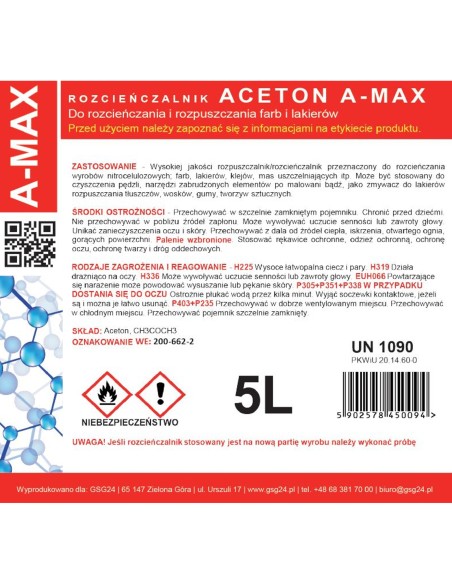 Acetono tirpiklio valiklis A-MAX 5L Acetono tirpiklio valiklis A-MAX 5L