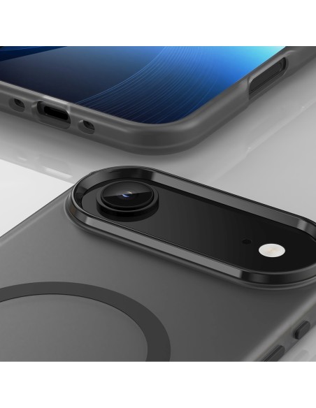 
„iPhone 17 Air“ magnetinis abrazyvinis „MagSafe“ dėklas – matinės juodos spalvos
