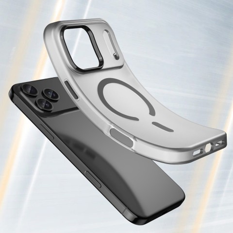 
„iPhone 17 Pro“ magnetinis abrazyvinis „MagSafe“ dėklas – matinės juodos spalvos
