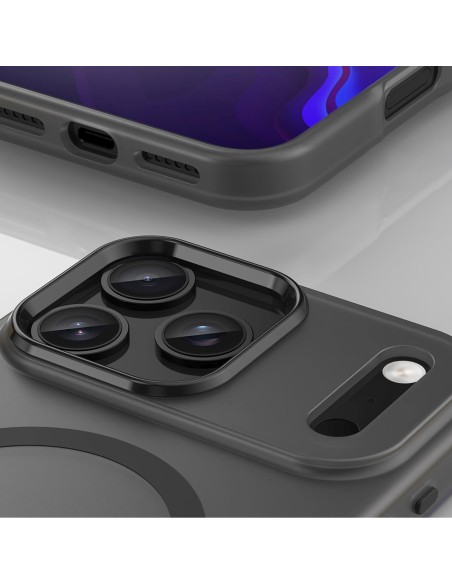 
„iPhone 17 Pro“ magnetinis abrazyvinis „MagSafe“ dėklas – matinės juodos spalvos
