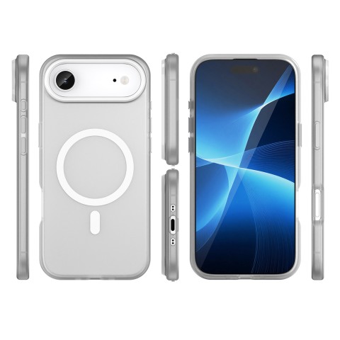 
„iPhone 17 Air“ magnetinis abrazyvinis „MagSafe“ dėklas – matinės baltos spalvos
