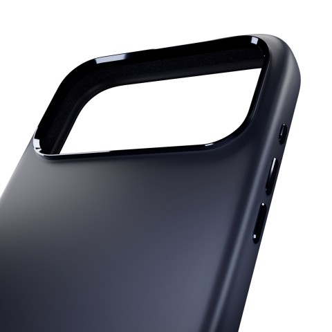 
„iPhone 17 Pro MagSafe“ silikoninis dėklas su kameros apsauga ir aliuminio mygtukais – tamsiai mėlynas
