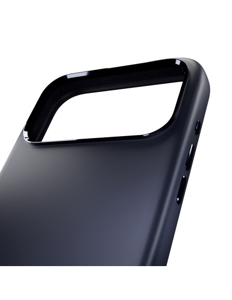 
„iPhone 17 Pro MagSafe“ silikoninis dėklas su kameros apsauga ir aliuminio mygtukais – tamsiai mėlynas
