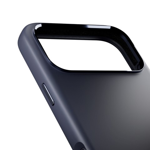 
„iPhone 17 Pro MagSafe“ silikoninis dėklas su kameros apsauga ir aliuminio mygtukais – tamsiai mėlynas
