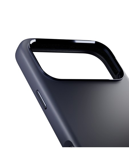 
„iPhone 17 Pro MagSafe“ silikoninis dėklas su kameros apsauga ir aliuminio mygtukais – tamsiai mėlynas

