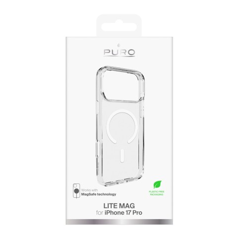 
„iPhone 17 Pro MagSafe Lite Mag TPU“ kompiuterio dėklas – permatomas baltas žiedas
