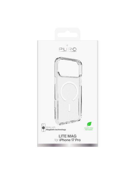 
„iPhone 17 Pro MagSafe Lite Mag TPU“ kompiuterio dėklas – permatomas baltas žiedas

