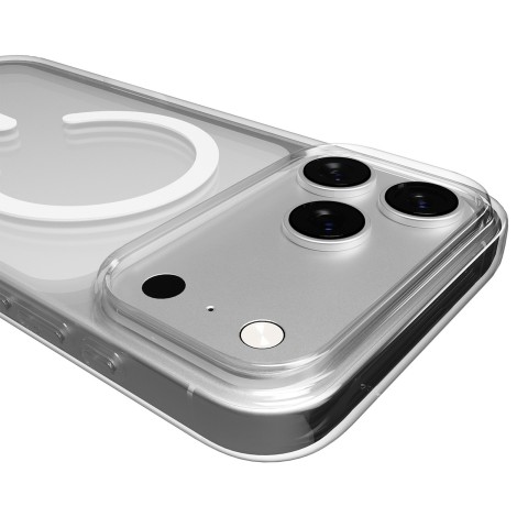 
„iPhone 17 Pro MagSafe Lite Mag TPU“ kompiuterio dėklas – permatomas baltas žiedas
