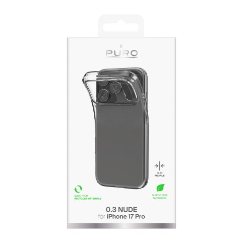 
iPhone 17 Pro 0.3 itin plonas TPU dėklas, kūno spalvos – permatomas
