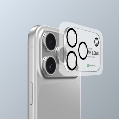 
„iPhone 17 Pro“ viso objektyvo stiklinis kameros salelės apsauginis dėklas
