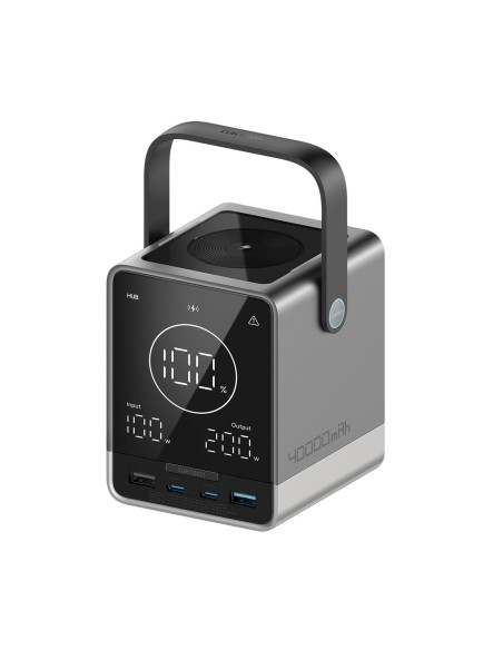 
Belaidžio įkrovimo išorinė baterija (40000mAh, USB-C, USB-A, 300W) – juoda
