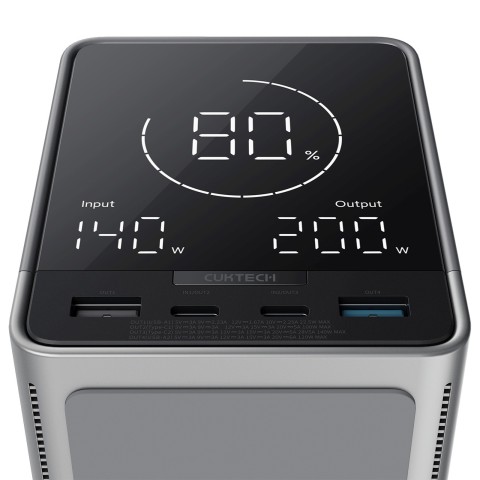 
Belaidžio įkrovimo išorinė baterija (40000mAh, USB-C, USB-A, 300W) – juoda
