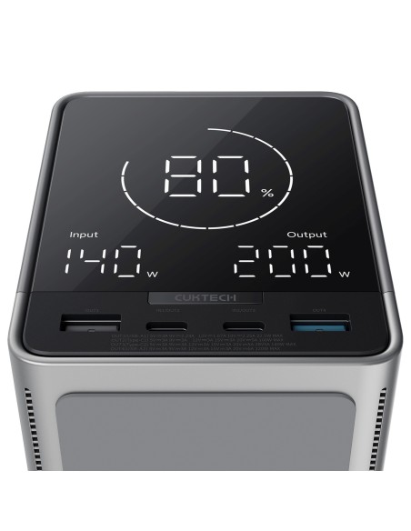 
Belaidžio įkrovimo išorinė baterija (40000mAh, USB-C, USB-A, 300W) – juoda
