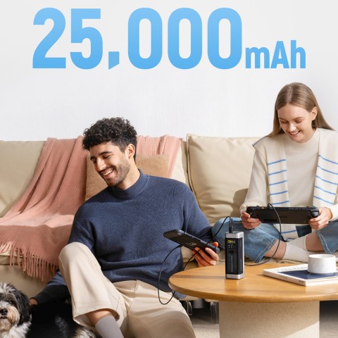 
Nešiojamoji baterija 25000mAh USB-C USB-A 210W - juoda
