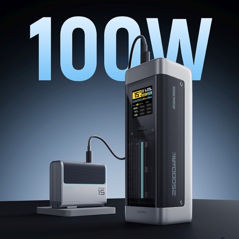 
Nešiojamoji baterija 25000mAh USB-C USB-A 210W - juoda
