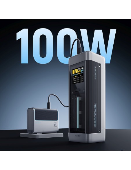 
Nešiojamoji baterija 25000mAh USB-C USB-A 210W - juoda
