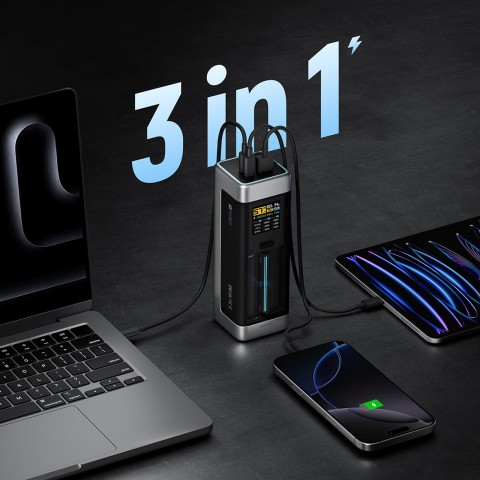 
Nešiojamoji baterija 25000mAh USB-C USB-A 210W - juoda
