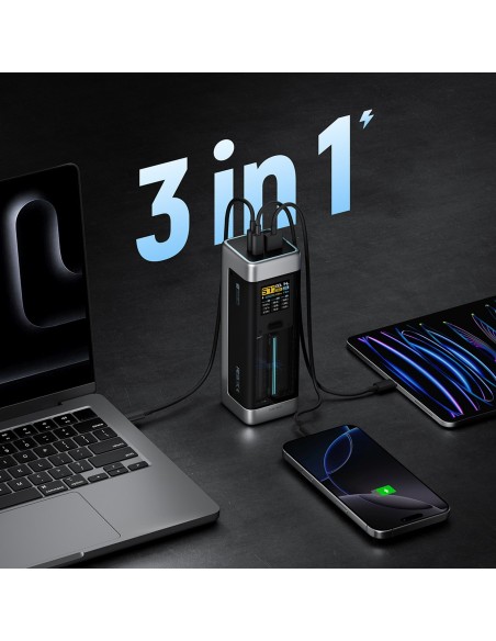 
Nešiojamoji baterija 25000mAh USB-C USB-A 210W - juoda
