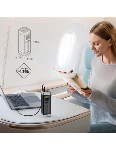 
Nešiojamoji baterija 25000mAh USB-C USB-A 210W - juoda
