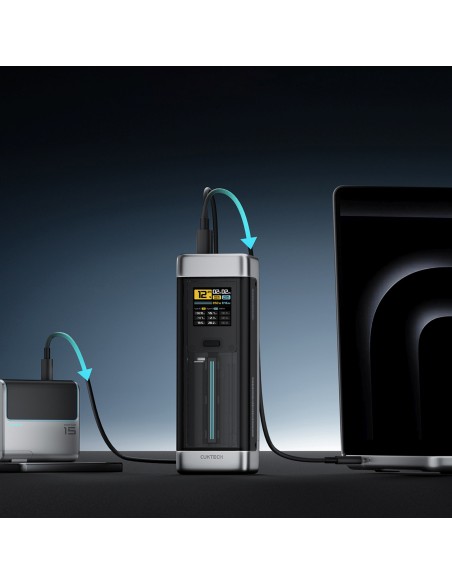 
Nešiojamoji baterija 25000mAh USB-C USB-A 210W - juoda
