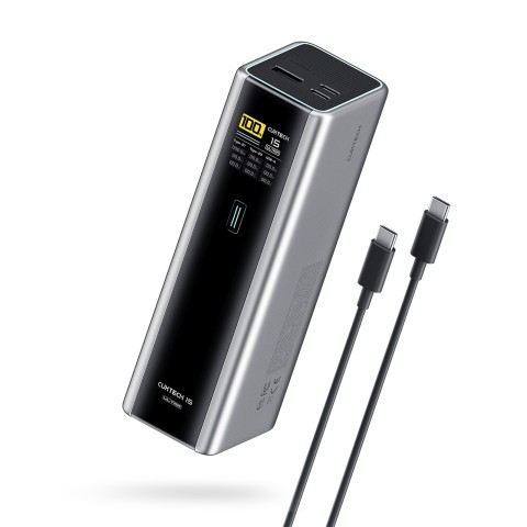 
Nešiojamoji baterija 20000mAh USB-C USB-A 210W - pilka
