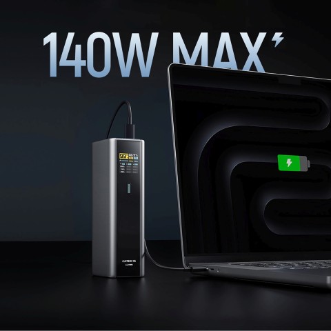 
Nešiojamoji baterija 20000mAh USB-C USB-A 210W - pilka
