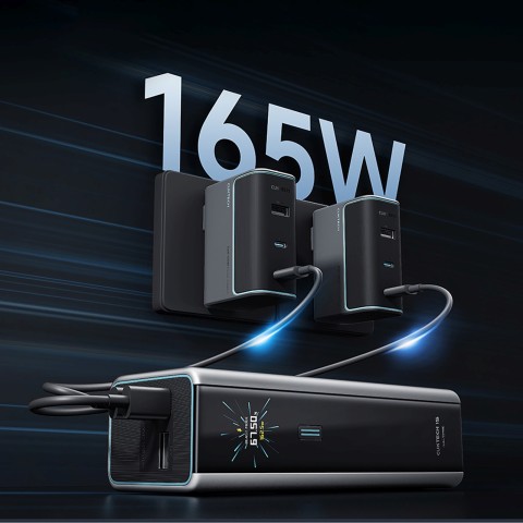 
Nešiojamoji baterija 20000mAh USB-C USB-A 210W - pilka
