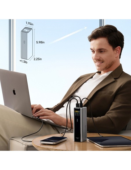 
Nešiojamoji baterija 20000mAh USB-C USB-A 210W - pilka
